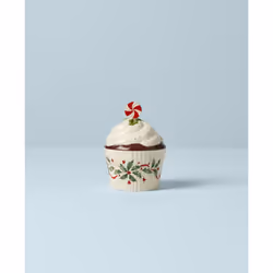 Lenox 886642 Holiday Bakeshop Cupcake Candy Dish  Christmas Hosting