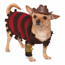 Official Rubie's A Nightmare on Elm Street, Freddy Krueger Halloween Pet Dog Costume, Size Large