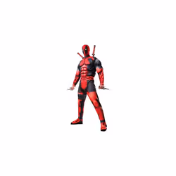 Rubies Mens Marvel Universe Classic Muscle Chest Deadpool Costume, Red, Standard