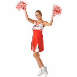 Medium Ladies Glee Cheerleader Costume - ladies glee cheerleader fancy dress costume quin santana brittany outfit official h ...