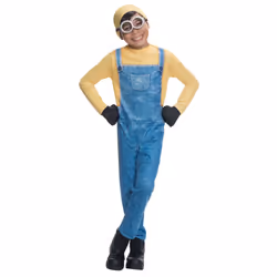 Minion Bob costume 4-piece set Minionkostüm for children Size - multicoloured, L