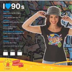 Rubie's Official Adult's I Love The 90's T-Shirt Costume - Medium