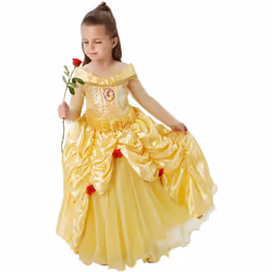 Rubie's Official Disney Premium Belle Girls Fancy Dress Princess Beauty Childs Deluxe Costume - Large