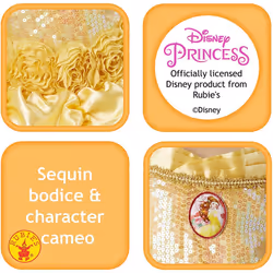 Rubie's Official Disney Premium Belle Girls Fancy Dress Princess Beauty Childs Deluxe Costume - Large