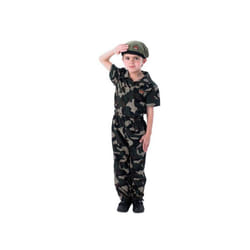 Boys Camouflage Soldier Armed Forces Military Army Boy Fancy Dress Costume Outfit - Medium