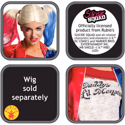 Rubie's Official Harley Quinn Ladies Fancy Dress Halloween Suicide Squad Womens Villain Costume, Large (14-16)