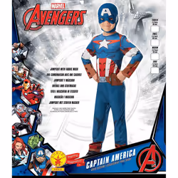 Rubie's Official Marvel Avengers Captain America Classic Childs Costume, Kids Superhero Fancy Dress
