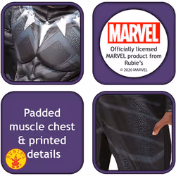 Rubie's Official Marvel Avengers Black Panther Deluxe Childs Costume, Kids Superhero Fancy Dress