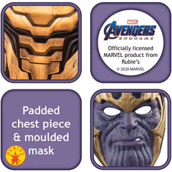 Rubie's Official Marvel Avengers Endgame Thanos Deluxe Childs Costume, Kids Superhero Fancy Dress