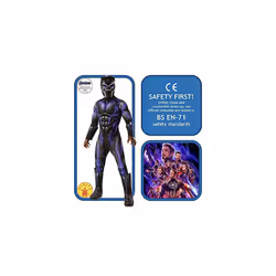 Rubie's Official Avengers Black Panther Battle Suit, Deluxe Child Costume - Medium, Age 5-7, Height 132 cm