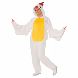 Rubie's Adult Comfy Wear One-Piece Hooded Costume Jumpsuit  Chicken  S