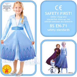 Rubie's Official Disney Frozen 2, Elsa Premium Dress, Childs Costume