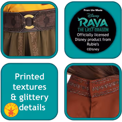 Rubies Official Disney Raya Deluxe Costume, Raya and the Last Dragon Girls Kids Fancy Dress