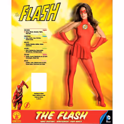 Rubie's Official Ladies The Flash Dc Comics Adult Costume Dress - Medium UK 12 - 14