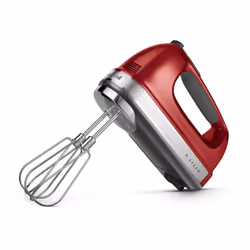 KitchenAid 9-Speed Digital Hand Mixer with Turbo Beater II Accessories and Pro Whisk - Candy Apple Red