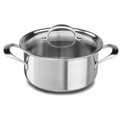 KitchenAid 5-Ply Copper Core 6 quart Low Casserole with Lid - Stainless Steel  Medium  Stainless Steel Finish