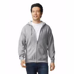 Gildan Adult Fleece Zip Hoodie Sweatshirt  Style G18600  Multipack  Sport Grey 1-pack  Medium