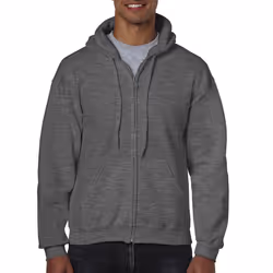 Gildan Adult Fleece Zip Hoodie Sweatshirt  Style G18600  Multipack  Dark Heather 1-pack  Small