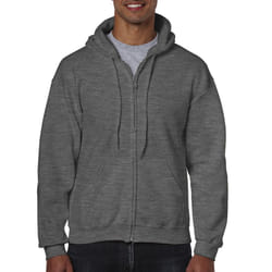 Gildan Adult Fleece Zip Hoodie Sweatshirt  Style G18600  Multipack  Dark Heather 1-pack  Small