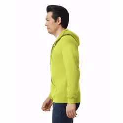Gildan Adult Fleece Zip Hoodie Sweatshirt  Style G18600  Multipack  Safety Green 1-pack  X-Large