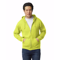 Gildan Fleece Zip Hoodie Sweatshirt Style G18600 Multipack Safety Green 1-Pack