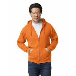 Gildan Adult Fleece Zip Hoodie Sweatshirt  Style G18600  Multipack  Safety Orange 1-pack  X-Large