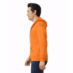 Gildan Adult Fleece Zip Hoodie Sweatshirt  Style G18600  Multipack  Safety Orange 1-pack  X-Large