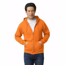 Gildan Fleece Zip Hoodie Sweatshirt Style G18600 Multipack Safety Orange 1-Pack