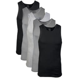 Gildan Men's A-shirt Tanks  Multipack  Style G1104  Grey/Black (5 Pack)  Large
