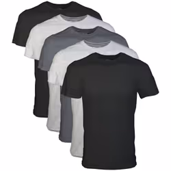 Gildan Men's Crew T-Shirts  Multipack  Style G1100  Black/Sport Grey/C