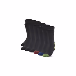gildan Mens Polyester Half cushion crew Socks  12-Pack  Assorted  Shoe