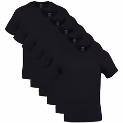 Gildan Men's Crew T-Shirts Multipack Style G1100 Black (6-Pack) Me