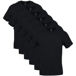 Gildan Men's Crew T-Shirts  Multipack  Style G1100  Black (6-Pack)  Me