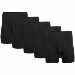 Gildan Men's Underwear Covered Waistband Boxer Briefs Multipack Black 5-Pack Small