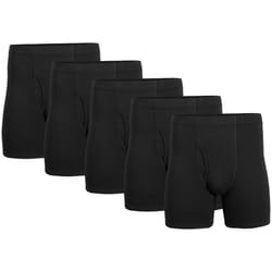 Gildan Men's Underwear Covered Waistband Boxer Briefs  Multipack  Black 5-Pack  2X-Large