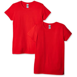 gildan Womens Heavy cotton Adult T-Shirt, 2-Pack, Red, Medium