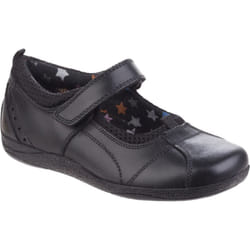 Hush Puppies Childrens Girls Cindy Senior Back To School Shoes - 6.5 UK, Black Leather