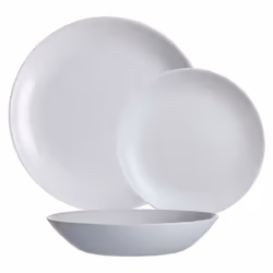 Luminarc Round 18pc Glass Dinner Set Dinnerware - Grey, 18pcs Dinner Set