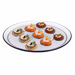 Snack Dish Serving Platter Plate Glass Appetizer Tray Large 32cm
