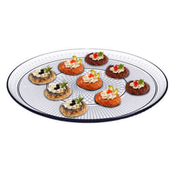 Snack Dish Serving Platter Plate Glass Appetizer Tray Large 32cm