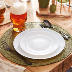 Luminarc 18pc Black White Opal Glass Dinner Set - 18 Pcs Dinner Set, White