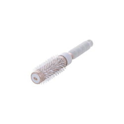 T3 - Volume Round Hair Brush Ceramic-Coated Barrel Vented Round Brush for Blow Drying Heat Resistant Bristles, White/Rose Gold
