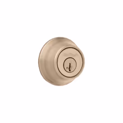 Kwikset 660 Deadbolt Deadbolt Lock  Antique Brass Round Exterior Keyed Front Entry Door  Pick Resistant SmartKey Rekey Security  Single Cylinder Dead