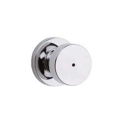 Pismo Privacy Locking Door Knob, Interior Handle with Keyless Lock for Bedroom and Bathroom Doors, with Round Rose in Polished Chrome