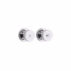 Pismo Privacy Locking Door Knob, Interior Handle with Keyless Lock for Bedroom and Bathroom Doors, with Round Rose in Polished Chrome