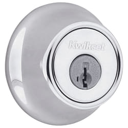 Kwikset 660 Deadbolt Deadbolt Lock  Polished Chrome Round Exterior Keyed Front Entry Door  Pick Resistant SmartKey Rekey Security  Single Cylinder Dea