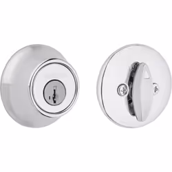 Kwikset 660 Deadbolt Deadbolt Lock  Polished Chrome Round Exterior Keyed Front Entry Door  Pick Resistant SmartKey Rekey Security  Single Cylinder Dea