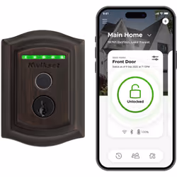 Kwikset Halo Touch Fingerprint Wi-Fi Smart Lock Keyless Entry Door Low Profile Deadbolt Geofence Auto-Unlock Grade AAA Cer ...