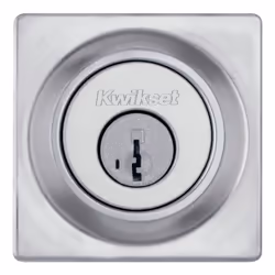 Kwikset 660 Contemporary Deadbolt Deadbolt Lock  Satin Chrome Square Exterior Keyed Front Entry Door  Pick Resistant SmartKey ...