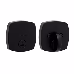 Kwikset Midtown Deadbolt Lock Matte Black Modern Exterior Keyed Front Entry Door Pick Resistant SmartKey Rekey Security Si ...